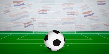 Ulusal Bayrak, Spor Etkinliği İllüstrasyonu Hayranlarıyla dolu Hırvat Futbol Arenası.