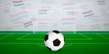 Lüksemburg Futbol Arenası Ulusal Bayraklı, Spor Etkinliği İllüstrasyonlu Hayranlarla dolu.