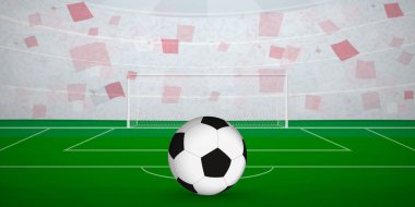 Ulusal Bayraklı, Spor Etkinliği İllüstrasyonlu Malta Futbol Arenası.