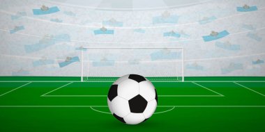 Ulusal Bayrak, Spor Etkinliği İllüstrasyonu Hayranlarıyla dolu Sammarinese Futbol Sahası.