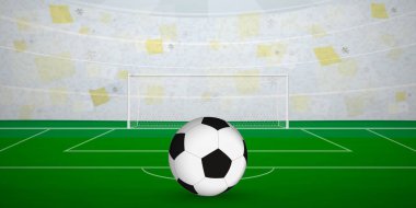 Vatikan Futbol Arenası Ulusal Bayraklı, Spor Etkinliği İllüstrasyonlu Hayranlarla dolu.