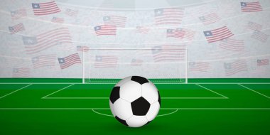 Ulusal Bayraklı, Spor Etkinliği İllüstrasyonlu Liberya Futbol Arenası.