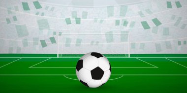 Ulusal Bayraklı, Spor Etkinliği İllüstrasyonlu Nijerya Futbol Arenası.