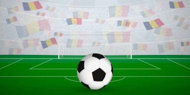 Ulusal Bayraklı, Spor Etkinliği İllüstrasyonlu Chadian Futbol Arenası.