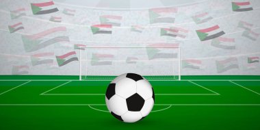 Sudan Futbol Arenası Ulusal Bayrak, Spor Etkinliği İllüstrasyonlu Hayranlarla dolu.