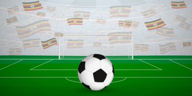 Ulusal Bayraklı, Spor Etkinliği İllüstrasyonlu Ugandalı Futbol Arenası.