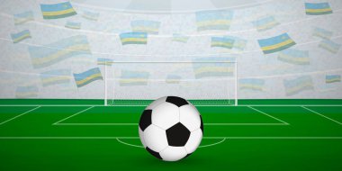Ulusal Bayraklı, Spor Etkinliği İllüstrasyonlu Ruanda Futbol Arenası.