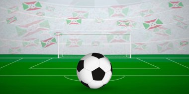 Ulusal Bayraklı, Spor Etkinliği İllüstrasyonlu Burunlu Futbol Arenası.