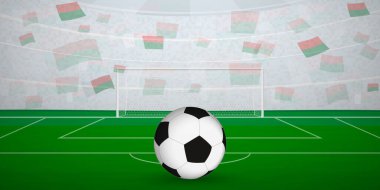 Ulusal Bayraklı, Spor Etkinliği İllüstrasyonlu Malagasy Futbol Arenası.