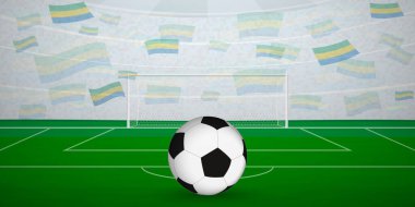 Ulusal Bayraklı, Spor Etkinliği İllüstrasyonlu Gabon Futbol Arenası.