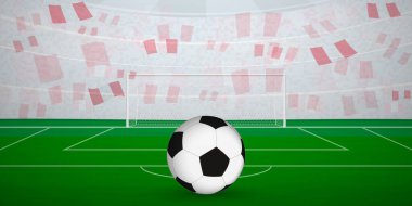 Ulusal Bayraklı, Spor Etkinliği İllüstrasyonlu Peru Futbol Arenası.