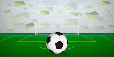 Ulusal Bayraklı, Spor Etkinliği İllüstrasyonlu Fransız Gine Futbol Arenası.
