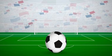 Ulusal Bayrak ve Spor Etkinliği İllüstrasyonuyla dolu Panama Futbol Arenası.