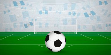 Ulusal Bayrak, Spor Etkinliği İllüstrasyonlu Guatemala Futbol Arenası Hayranlarla dolu.