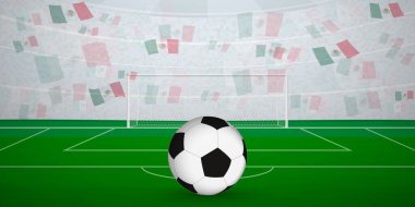 Ulusal Bayraklı, Spor Etkinliği İllüstrasyonlu Meksika Futbol Arenası.