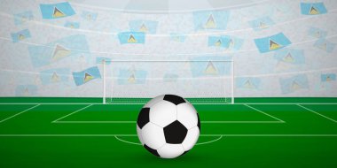 Ulusal Bayraklı, Spor Etkinliği İllüstrasyonlu Saint Lucian Futbol Arenası.