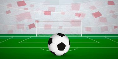 Ulusal Bayraklı, Spor Etkinliği İllüstrasyonlu Bahreyn Futbol Arenası.