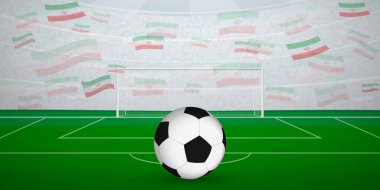 Ulusal Bayraklı, Spor Etkinliği İllüstrasyonlu İran Futbol Arenası.