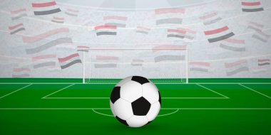 Ulusal Bayraklı, Spor Etkinliği İllüstrasyonlu Yemen Futbol Arenası.