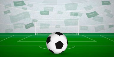 Ulusal Bayraklı, Spor Etkinliği İllüstrasyonlu Suudi Futbol Arenası.