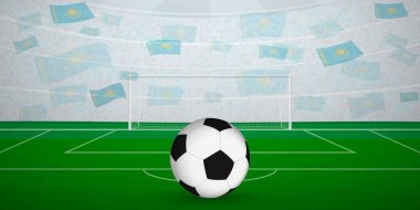 Ulusal Bayrak, Spor Etkinliği İllüstrasyonlu Kazak Futbol Arenası.