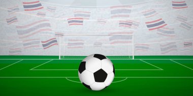 Ulusal Bayraklı, Spor Etkinliği İllüstrasyonlu Tayland Futbol Arenası.