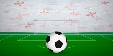 Guernseyman Futbol Arenası Ulusal Bayraklı, Spor Etkinliği İllüstrasyonlu Hayranlarla dolu.