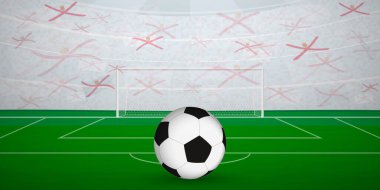 Ulusal Bayraklı, Spor Etkinliği İllüstrasyonlu Forma Futbol Arenası.