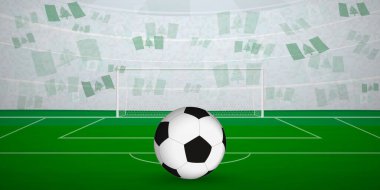 Ulusal Bayraklı, Spor Etkinliği İllüstrasyonlu Norfolk Adalı Futbol Arenası.