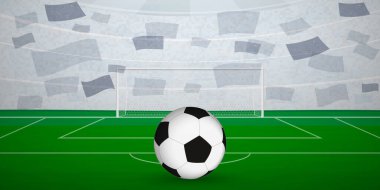 Ulusal Bayraklı, Spor Etkinliği İllüstrasyonlu Alaska Futbol Arenası.