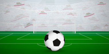 Ulusal Bayraklı, Spor Etkinliği İllüstrasyonlu California Futbol Arenası.