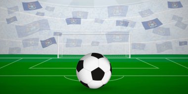 Michigander Ulusal Bayraklı, Spor Etkinliği İllüstrasyonlu Hayranlarla dolu Futbol Arenası.