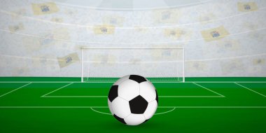 Ulusal Bayraklı, Spor Etkinliği İllüstrasyonlu Yeni Jerseyan Futbol Arenası.