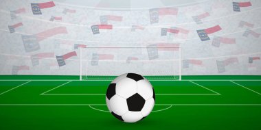 Ulusal Bayraklı, Spor Etkinliği İllüstrasyonlu Kuzey Carolina Futbol Arenası.