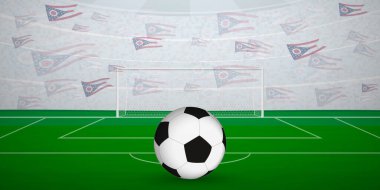 Ulusal Bayraklı, Spor Etkinliği İllüstrasyonlu Ohioan Futbol Arenası.