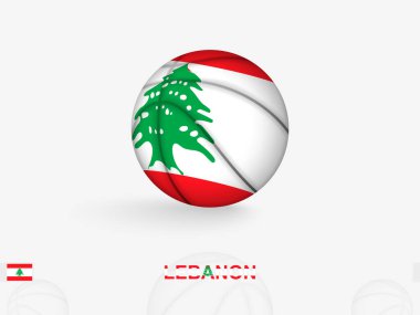Ulusal Bayrak Tasarımlı Lübnan Basketbol Konsepti.