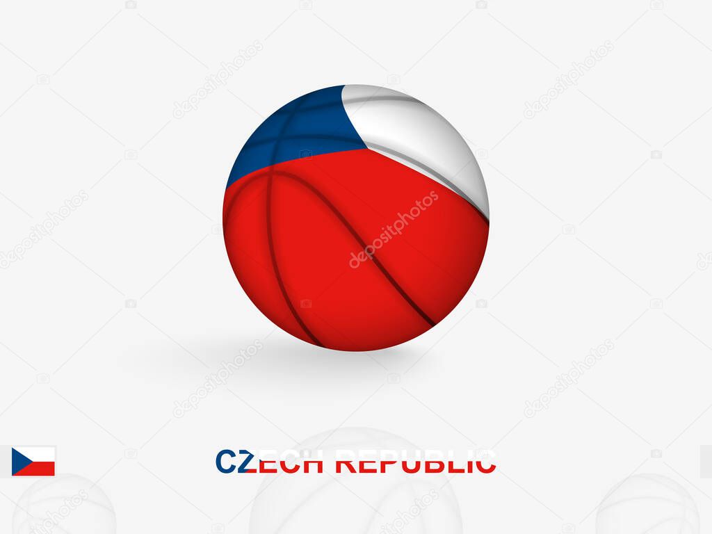 Czech Republic Basketball Concept with National Flag Design.