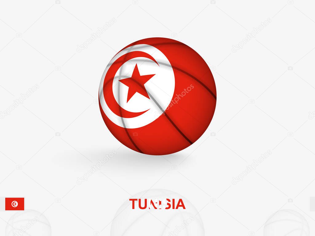 Tunisia Basketball Concept with National Flag Design.