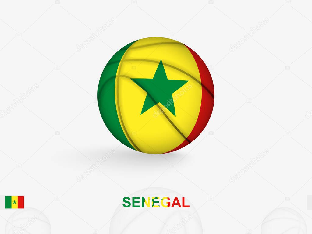 Senegal Basketball Concept with National Flag Design.