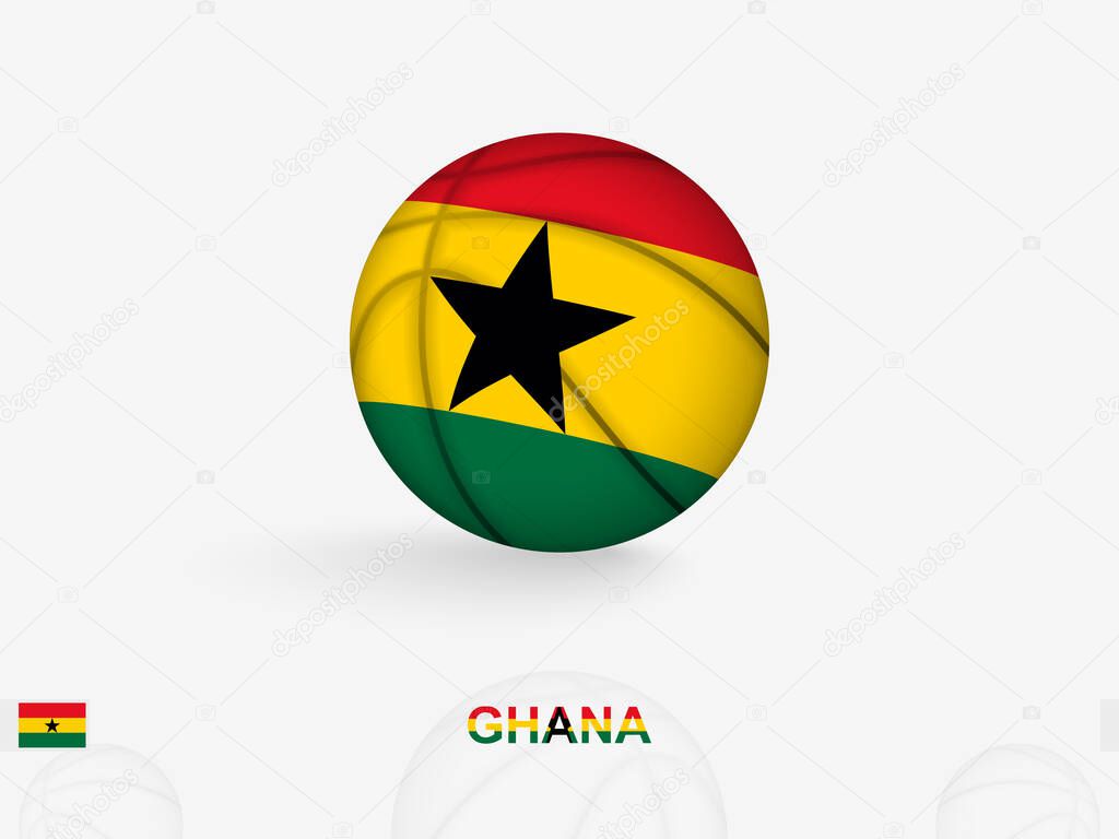 Ghana Basketball Concept with National Flag Design.