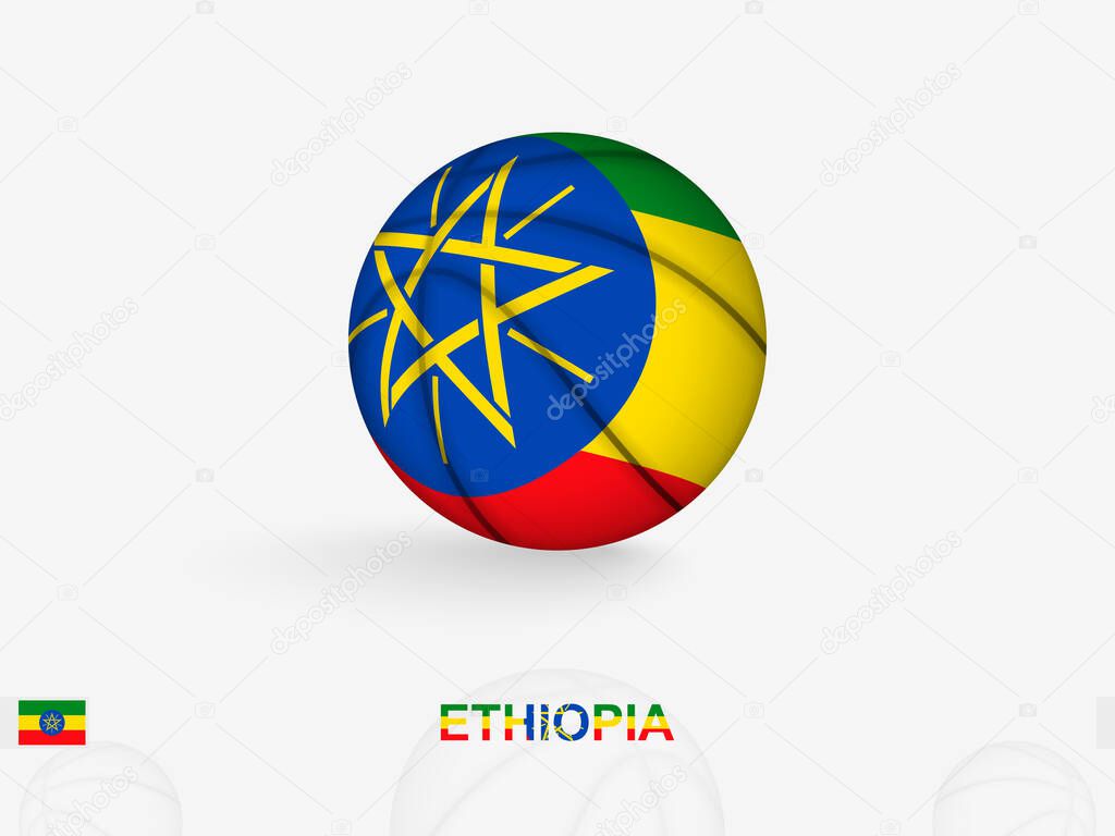 Ethiopia Basketball Concept with National Flag Design.