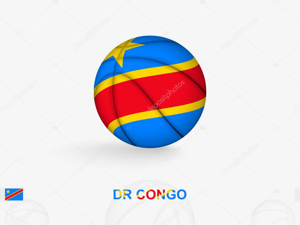 DR Congo Basketball Concept with National Flag Design.
