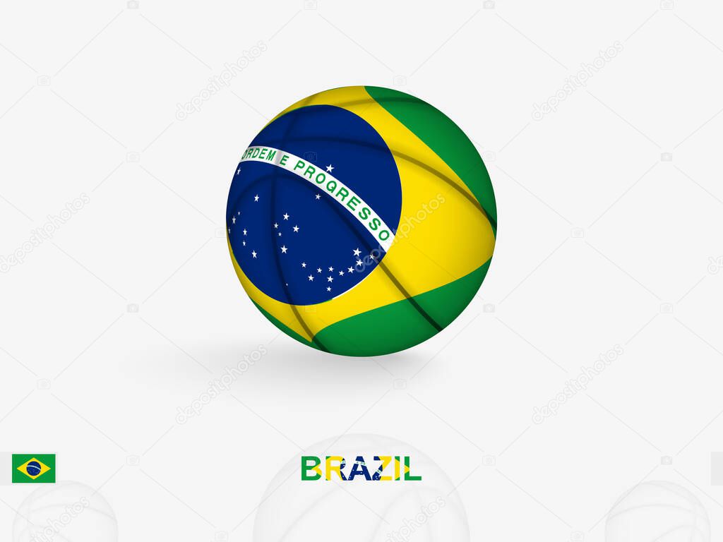 Brazil Basketball Concept with National Flag Design.