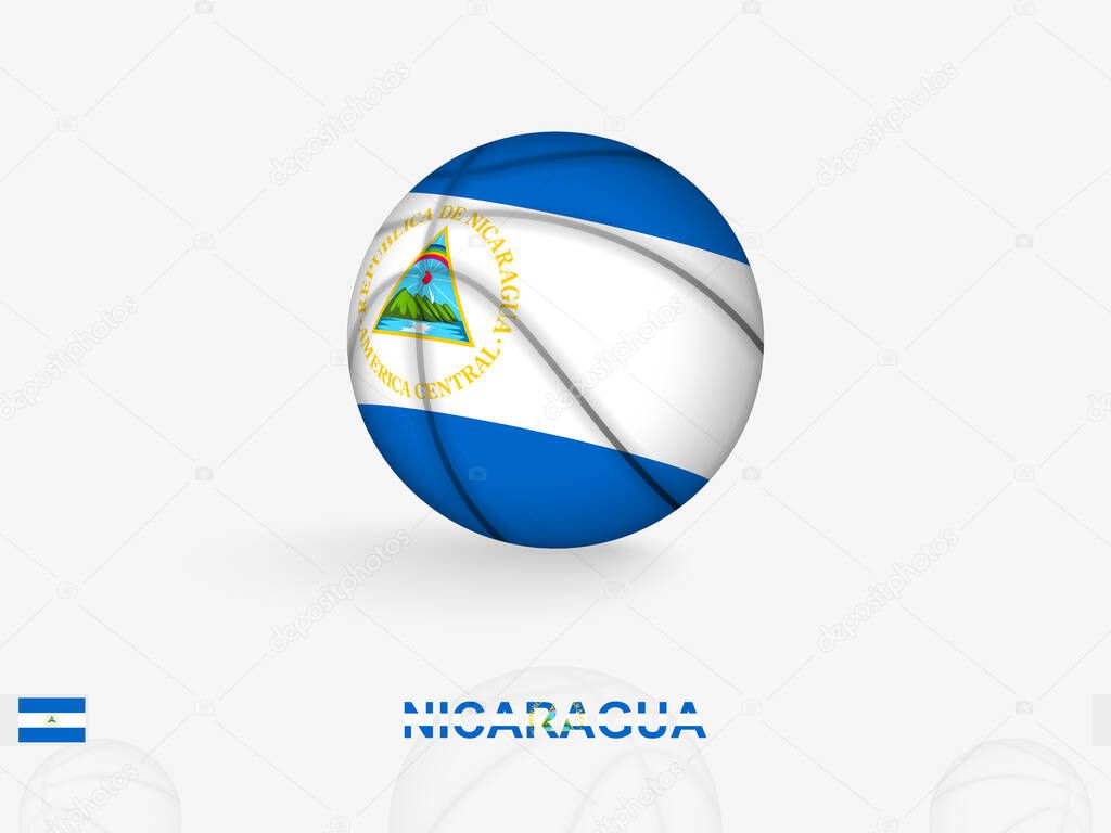 Nicaragua Basketball Concept with National Flag Design.