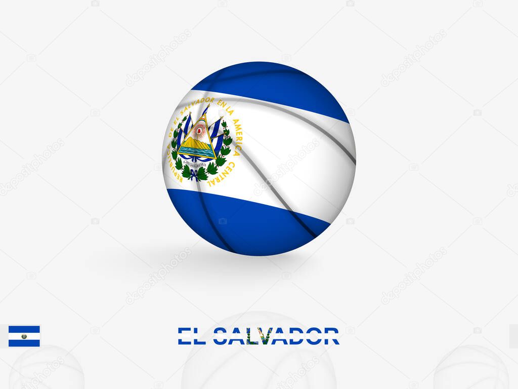 El Salvador Basketball Concept with National Flag Design.