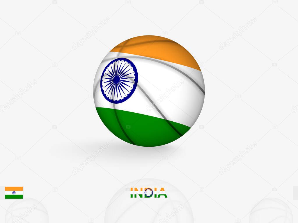 India Basketball Concept with National Flag Design.