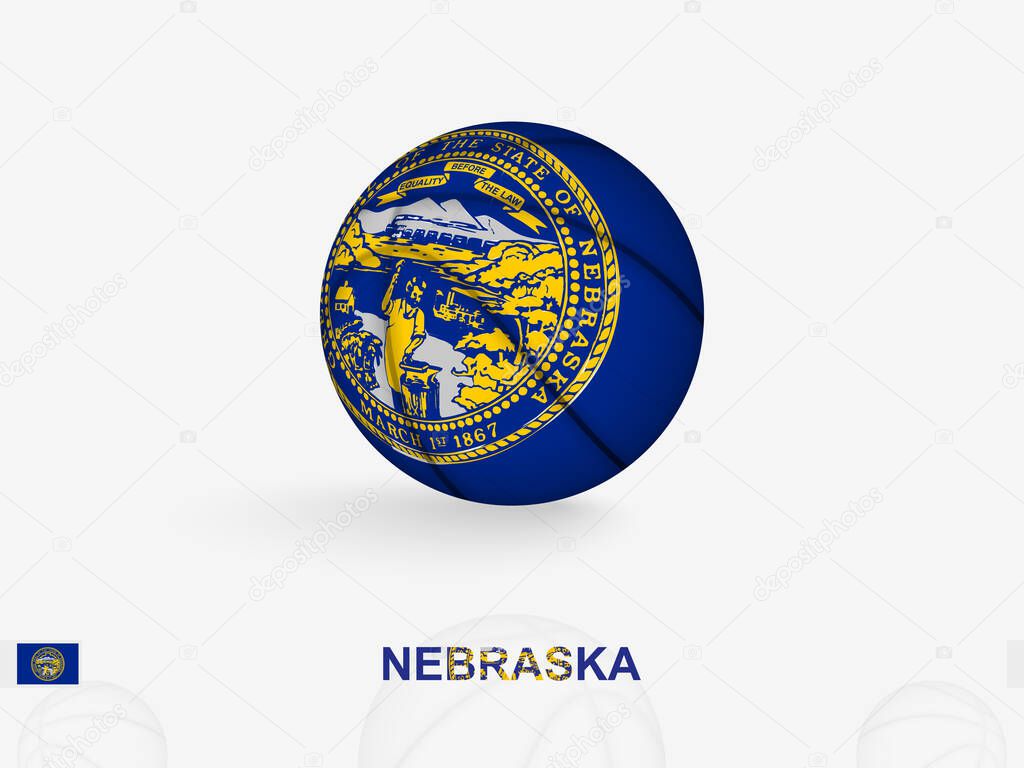 Nebraska Basketball Concept with National Flag Design.