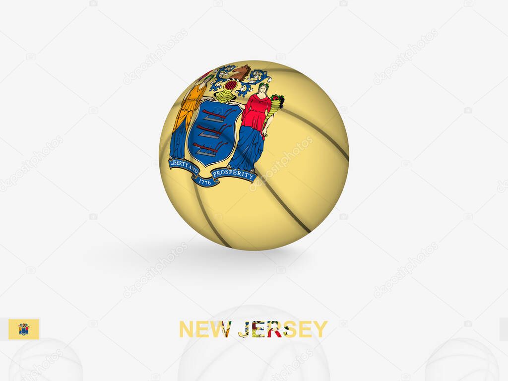 New Jersey Basketball Concept with National Flag Design.