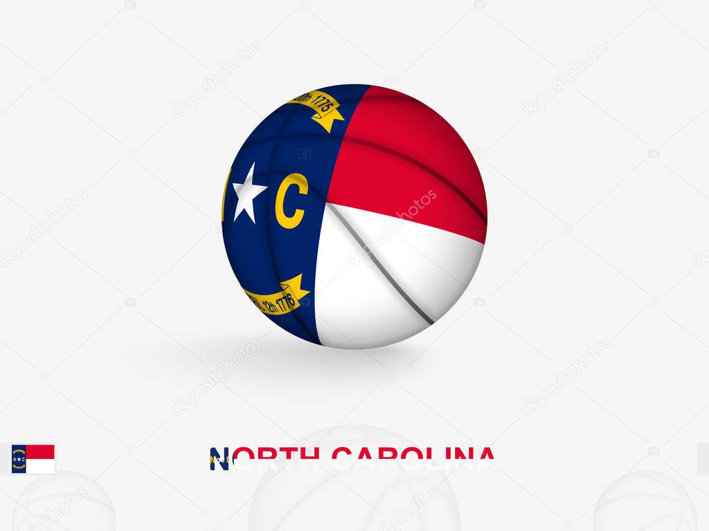 North Carolina Basketball Concept with National Flag Design.