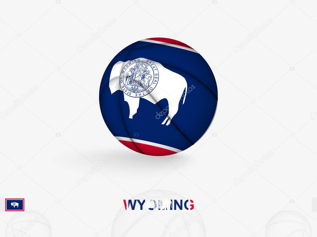 Wyoming Basketball Concept with National Flag Design.